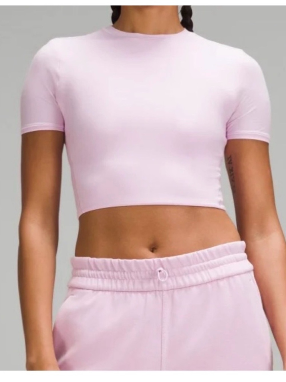 Nulu crewneck cropped t shirt